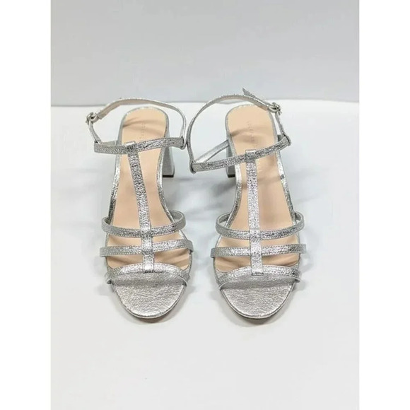 Loeffler Randall Women's Elena Heel Sandal Silver Leather Size 6.5 (MSRP $350) - Picture 5 of 12